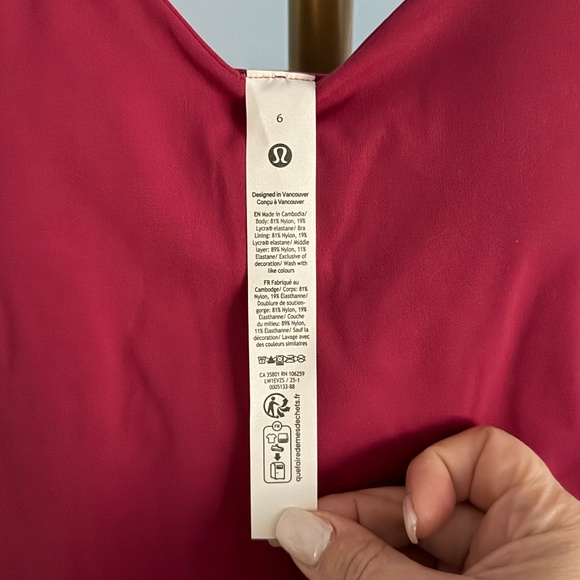 NWT lululemon Align Waist-Length Cami C/D | Size 6 - Magenta Smoke - Picture 4 of 4